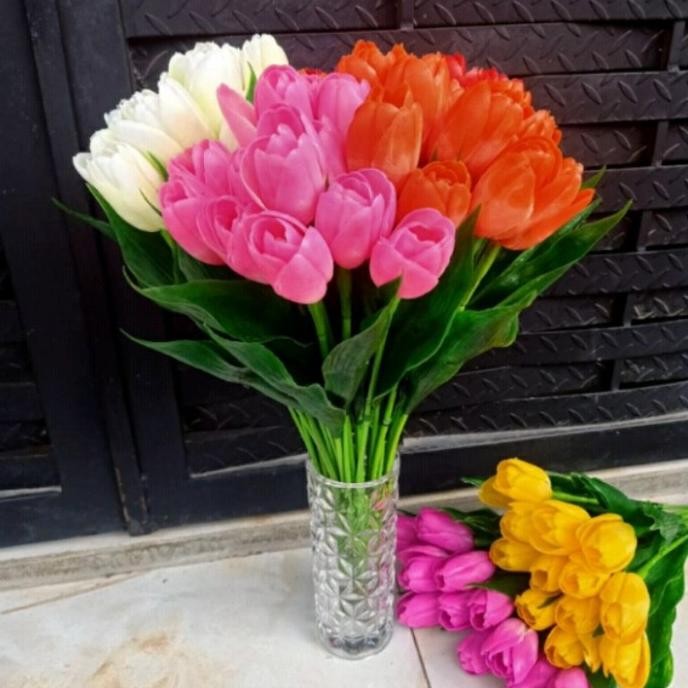 ditari bunga tulip besar bunga tulip plastik dekorasi pot bunga