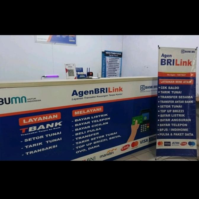 

ready Stiker vinyl Meja Kasir BRILINK murah