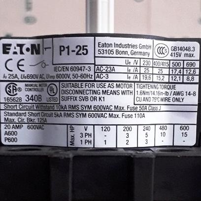 new P1-25/EA/SVB Eaton Moeller murah
