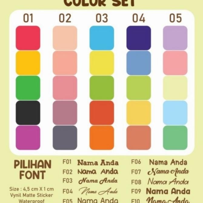 

ready Stiker sablon label nama untuk di kain / baju permanent murah