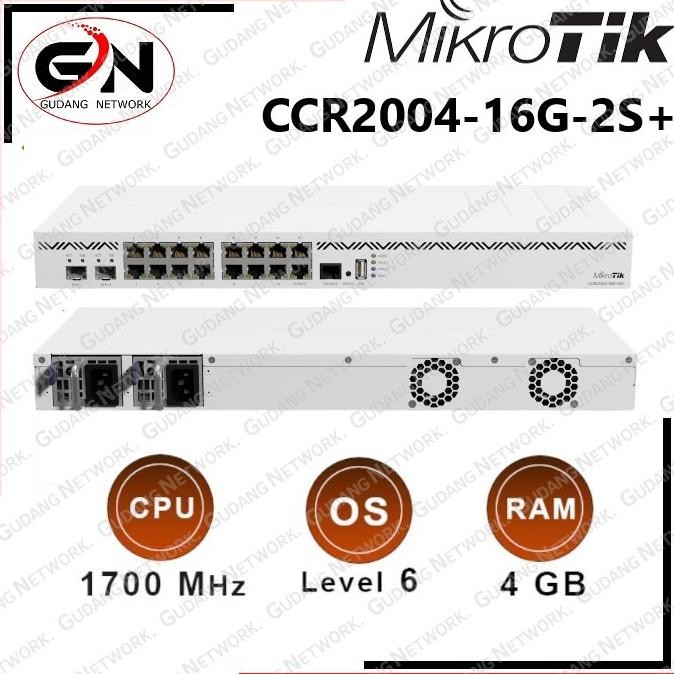 TERBARU - Mikrotik CCR 2004 16G 2S+ CCR2004-16G-2S+ Cloud Core Router CCR 2004 1