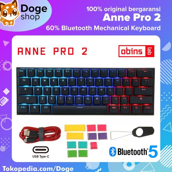 Anne Pro 2 Mechanical Keyboard 60% Wireless Bluetooth (alt. gk61 rk61)