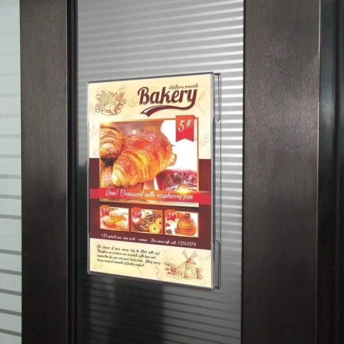 

tyS Tempat Brosur Akrilik Tempel Dinding / Sign Holder Ukuran A4