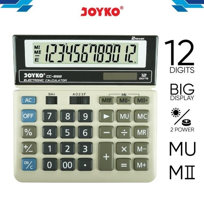 

tyS Kalkulator Besar 12 Digit Joyko CC-868 Big Display Kalkulator Dagang