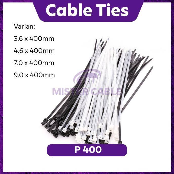 

tyS Kabel Tis 40 45 cm Cable Ties 400 450 mm Pengikat Segel Nylon Plastik