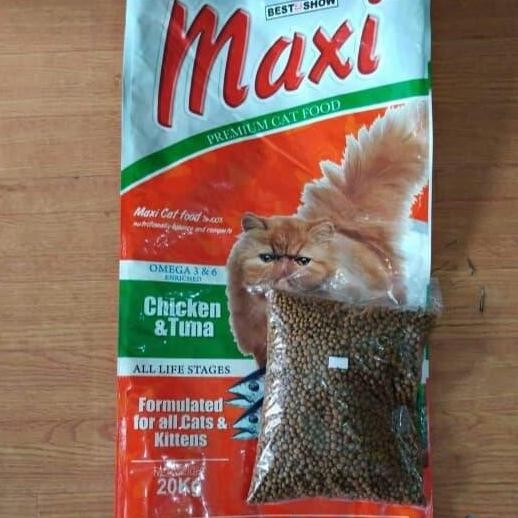 Maxi Chiken tuna Repack 1 Kg Petshop Makanan Kucing Maxi
