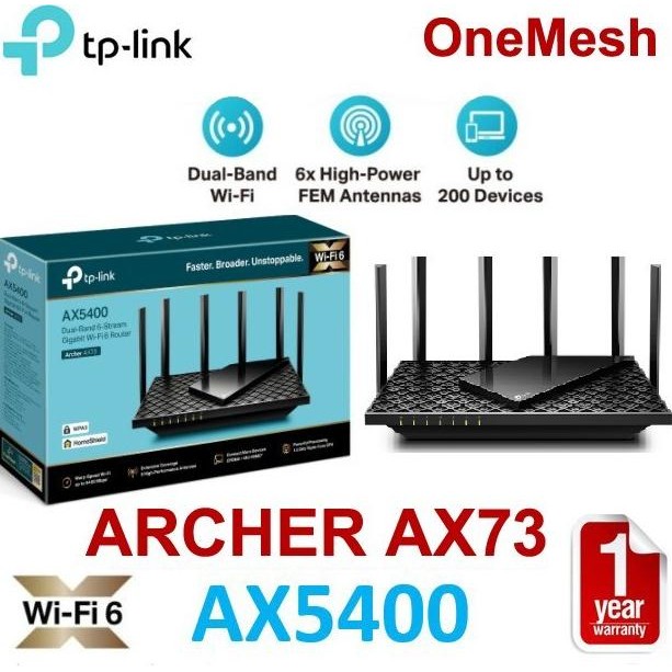 TPLink Archer AX73 AX5400 WiFi 6 Wireless Router Tplink AX 73 AX 5400