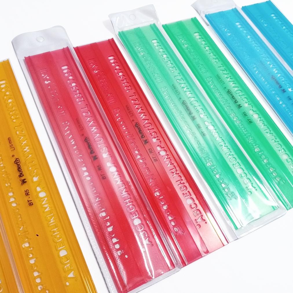 

BUTTERFLY - Penggaris Sablon Mal Huruf 5mm BT-R5 - Pcs murah