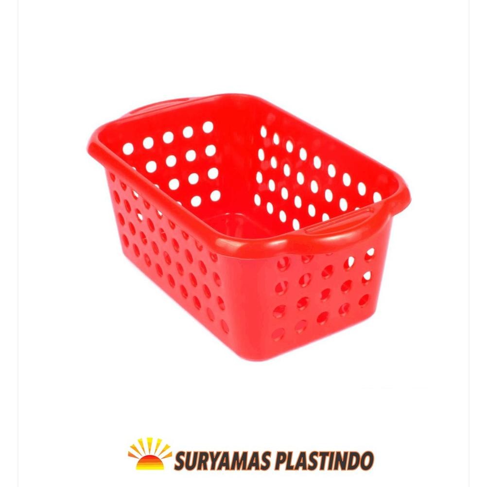 Keranjang Buah Sayur Plastik Persegi Kecil Serbaguna A2 Original