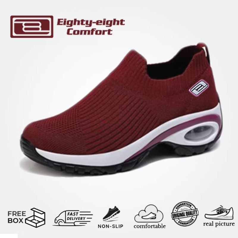 MKT TOP , Sepatu Sneakers Wanita EIGHTY EIGHT COMFORT 2025  Kanvas Sepatu Wanita Rajut SLIPON , SW70
