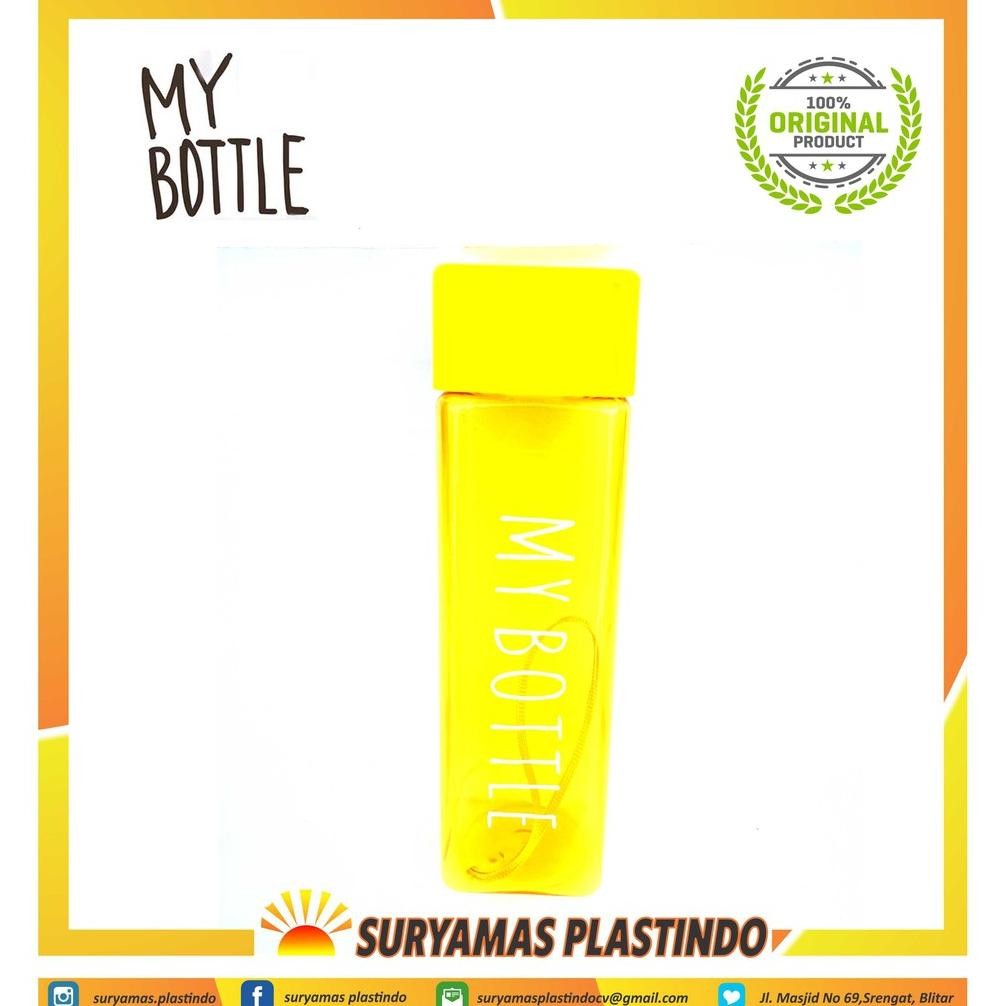 My Bottle Bening Warna Segi Atau Petak / Botol Minum Kotak 500Ml Random Original