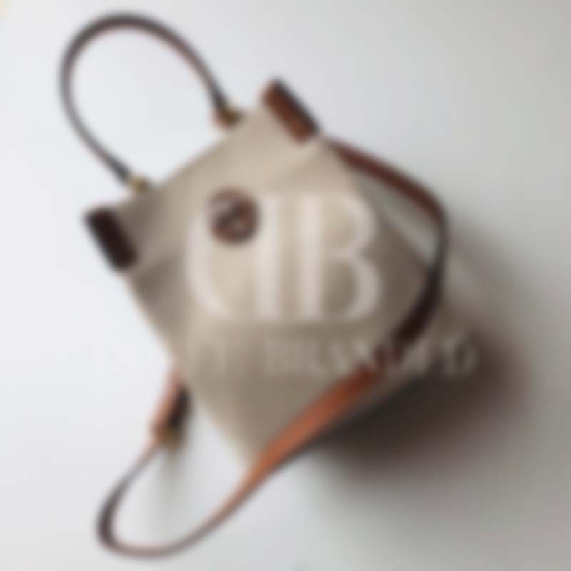 Tas Selempang Kanvas Wanita - Putih Cokelat (86843)