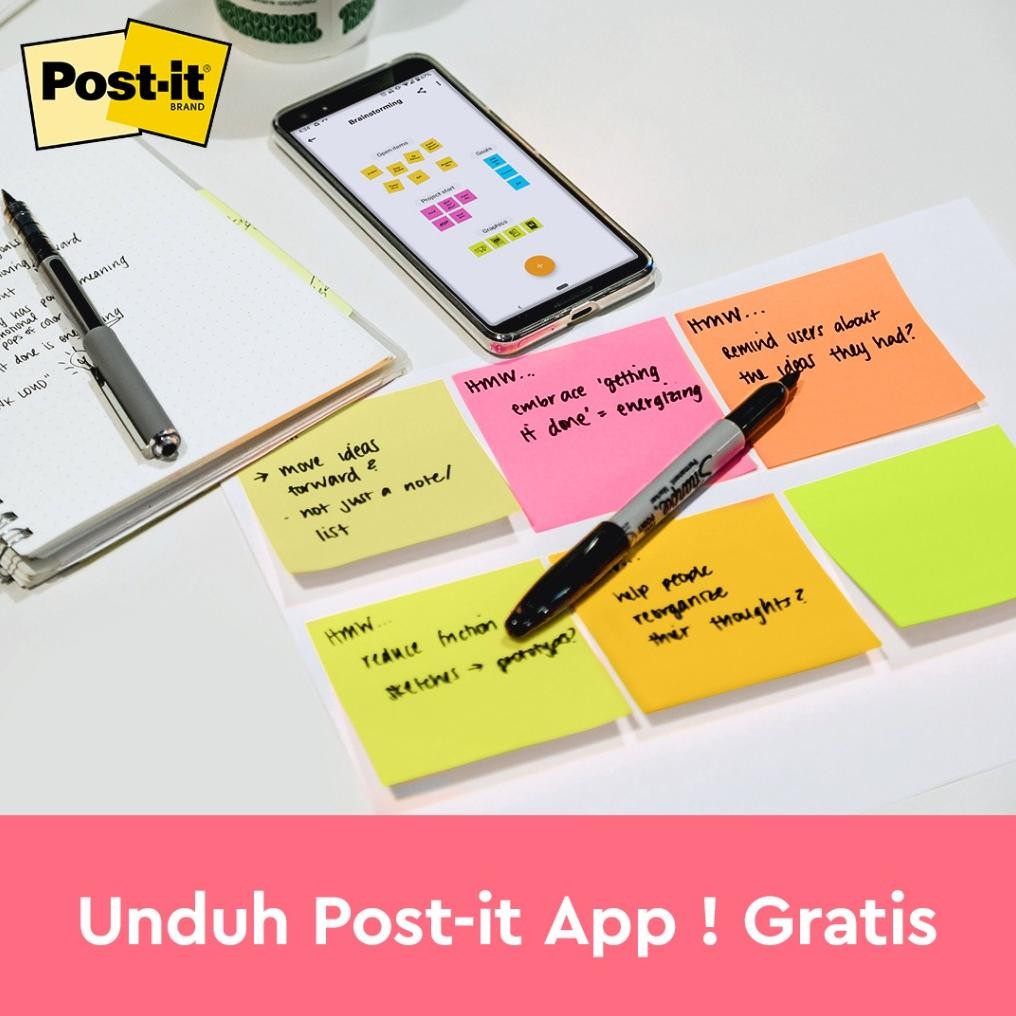 

baru !!! 3M Post-it Original Color Notes, Menempel berulah kali pada kertas, 1 pak/5 pad, 76x76 mm, Canary Yellow, Vital Orange, Acid Lime, Sunnyside, Power Pink, Untuk permukaan kertas