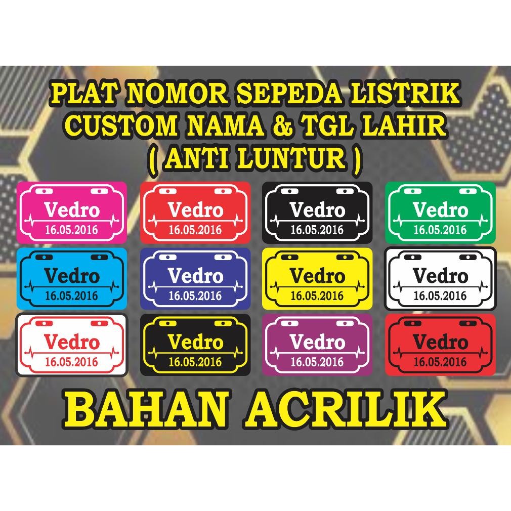 PLAT NOMOR SEPEDA LISTRIK