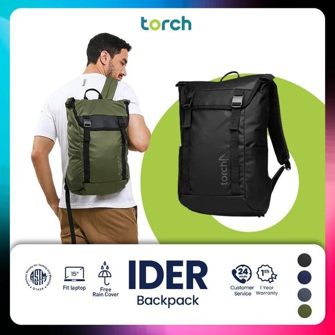 Torch Ider Tas Ransel Punggung Sekolah Kerja Travelling Laptop Pria Wanita Tahan Air 19 Liter - Dail