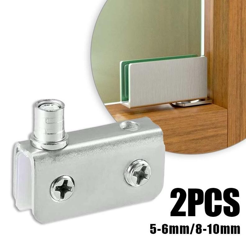Premium 2 Pcs Engsel Buat Kaca Stainless Steel Engsel Kaca Jepit 5 Mm-10Mm  Jepit Kaca Stainless Eng