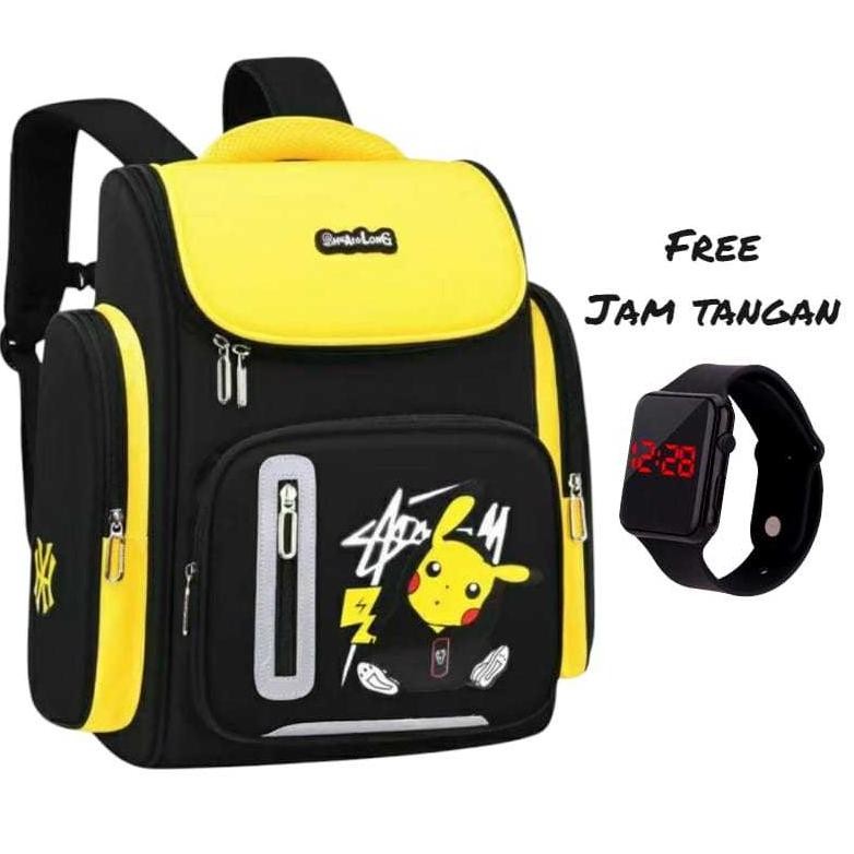 TAS RANSEL PIKACHU FREE MY BOTTLE/TAS SEKOLAH ANAK TK SD KELAS 1 DAN 2/TAS SEKOLAH ANAK KARAKTER/TAS