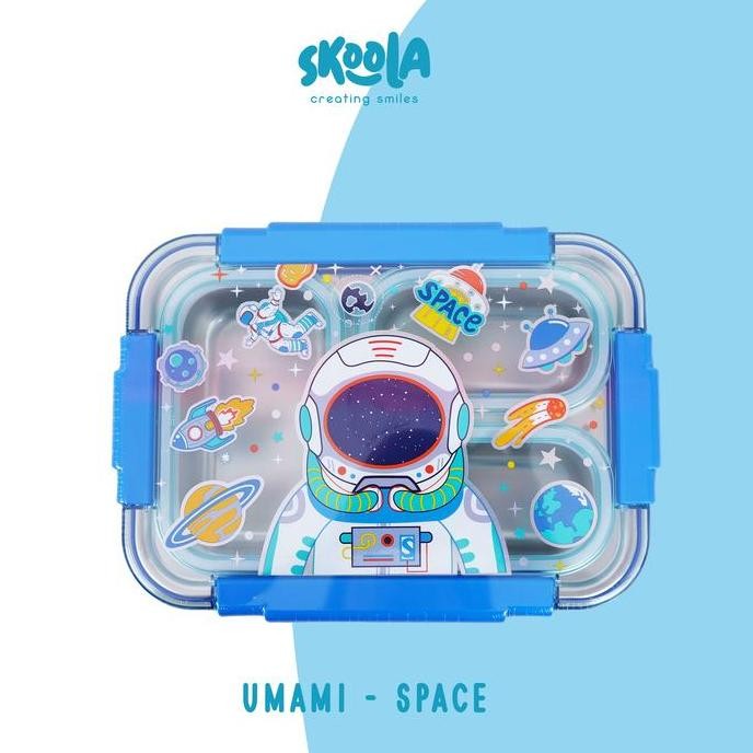Grosir Skoola Kotak Bekal Lunch Box Tempat Makan Stainless Steel Kitchenware Anak Perempuan Laki - L