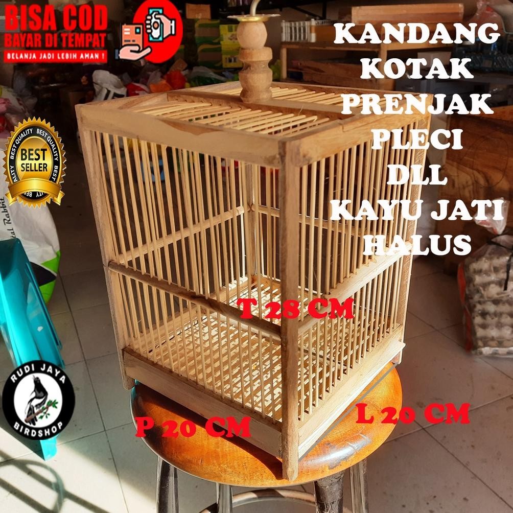 Jg-8 Sangkar Kecil Kotak Kayu Persegi 20X20 Untuk Kandang Burung Kecil Pleci Sirtu Prenjak Glatik So
