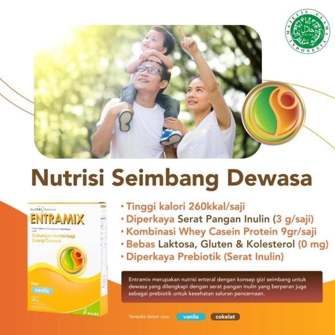 

ENTRAMIX VANILA COKLAT. Susu Nutrisi Lengkap Dewasa Lansia - 174 gr TS
