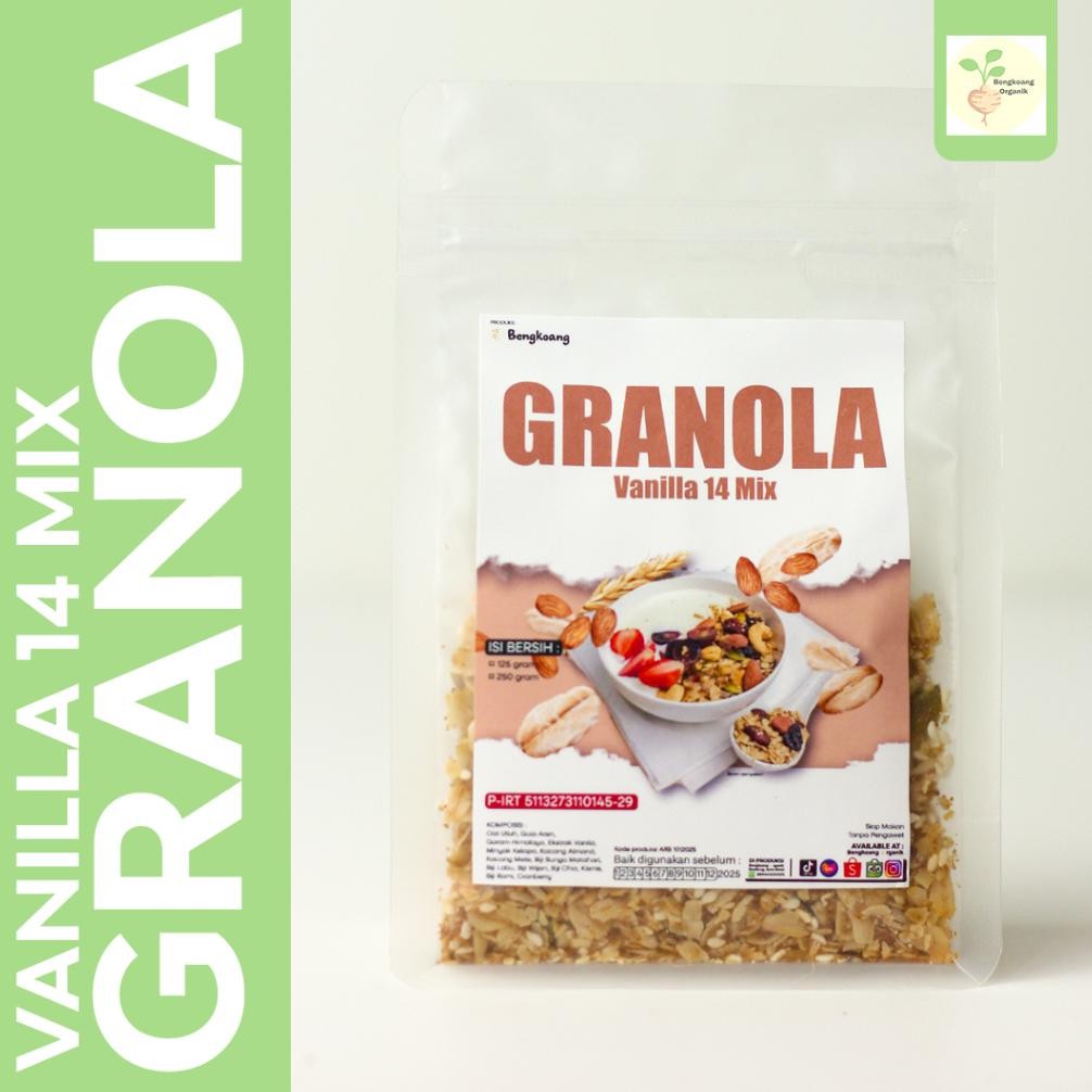 

TERLARIS SUPER GRANOLA 1KG - 14 MIX : VANILLA Rolled Oat, Almond, Cranberry, Pumpkin seed, Cashew , Raisin, Flaxseed Siap kirim