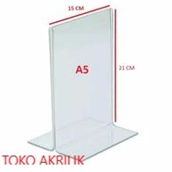 

redi Akrilik Menu / Nomor Meja / Tent Holder Akrilik / acrylic Ukuran A5