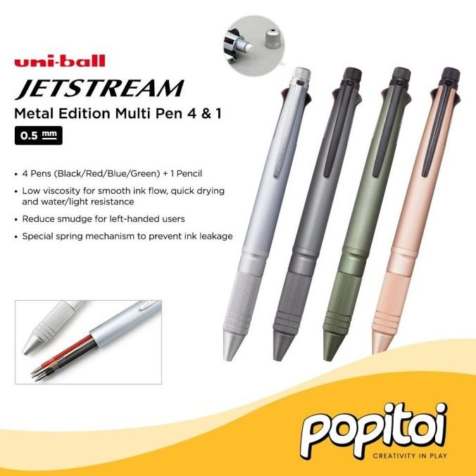 

TERBARU - Uni Ball JETSTREAM METAL Edition Multi Pen 4 & 1 0.5 mm Uniball Multip