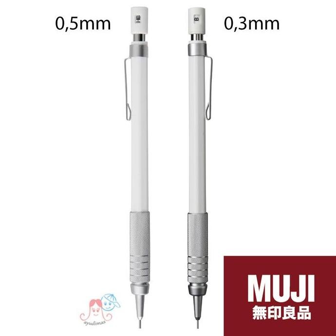 

NEW MUJI Low Center Gravity Mechanical Pencil 0.3mm / 0.5mm White