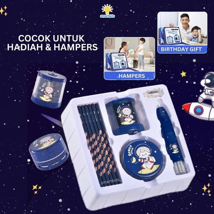 

Stationary Elektrik Otomatis Set Alat Tulis Electric Rautan Penghapus Vacuum Pembersih Debu Pensil Stationery Aesthetic Set / Gift Hadiah Hampers Anak Ulang Tahun Goodie Bag Perlengkapan Belajar Sekolah Edukasi