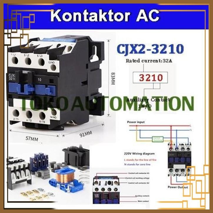 [TAM] CJX2-3210 CJX2 3210 220V AC 32A 1NO CONTACTOR MOTOR STARTER RELAY SD59