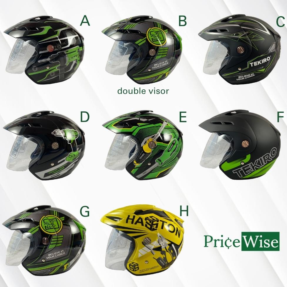 terlaris helm half face tekiro ryu hasston original murah