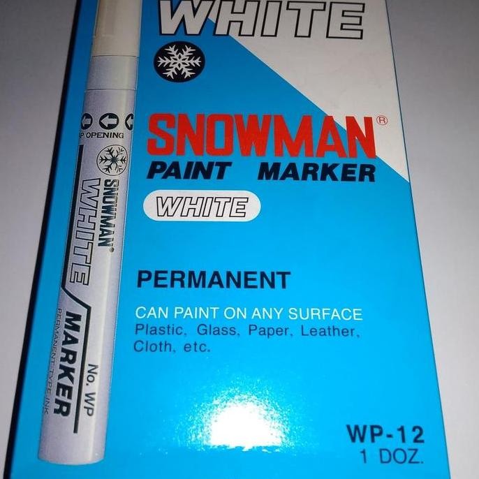 

NEW Spidol Snowman Permanen Pain Marker White WP-12