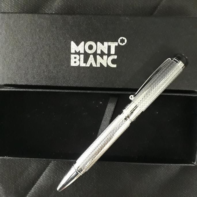 

TERBARU - Ballpoint Mewah Keren Pulpen Monblanc Silver Clip Exlusive