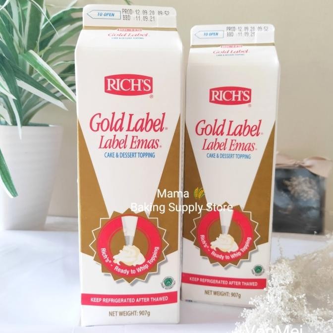 

Sale Rich'S Richs Rich Gold Whipping Whip Cream Krim Rich Gold 1 L 907 Gr