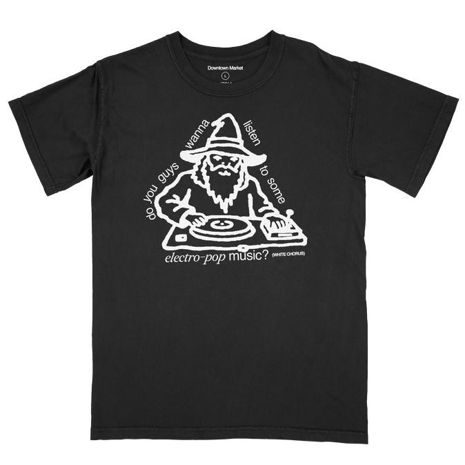 new  Downtown Market & White Chorus - electro-pop Tshirt black murah