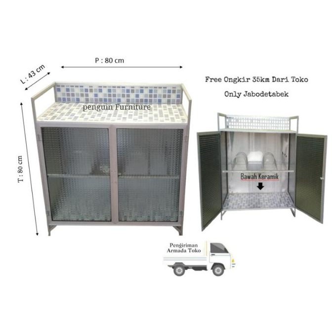 RAK KOMPOR 2 PINTU / MEJA KOMPOR 2 PINTU / RAK KOMPOR ALUMINIUM