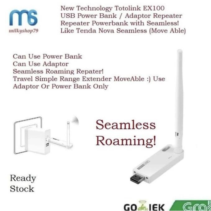 Totolink EX100 Small Usb Stick Repeater Penguat Sinyal Wifi