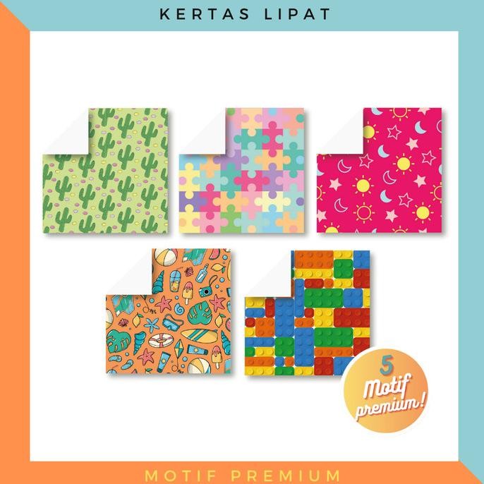 

tyS Kertas Origami Lipat 5 Motif Premium