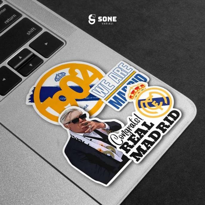 

tyS [50 Pcs] STICKER PACK REAL MADRID AESTHETIC PAPER VINYL DEKORASI KOPER LAPTOP HELM MOTOR