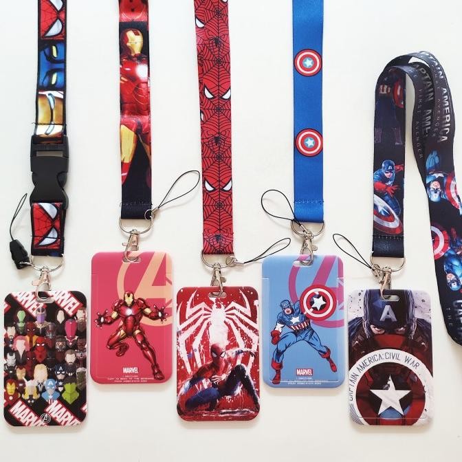 

new !!! ID Card Holder Name Tag Lanyard / Kalung Kartu Superhero Marvel murah