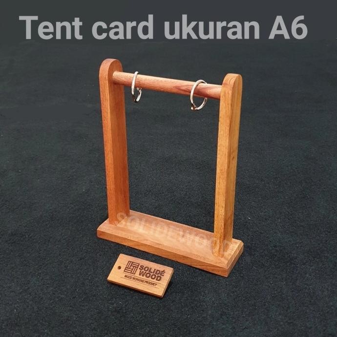 

new !!! Tentcard A6 tempat dudukan menu holder kayu nomer meja tent card murah