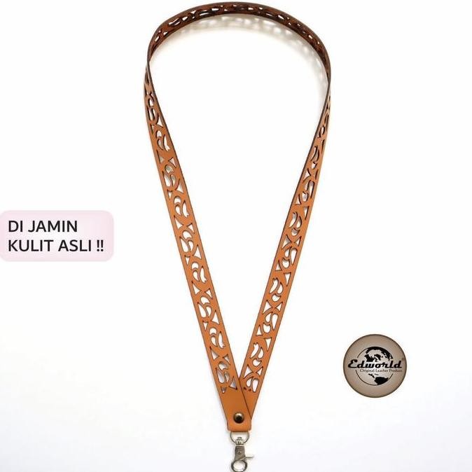 

new !!! Lanyard Motif / Tali ID Card Holder / Tali Nametag Kulit Asli murah