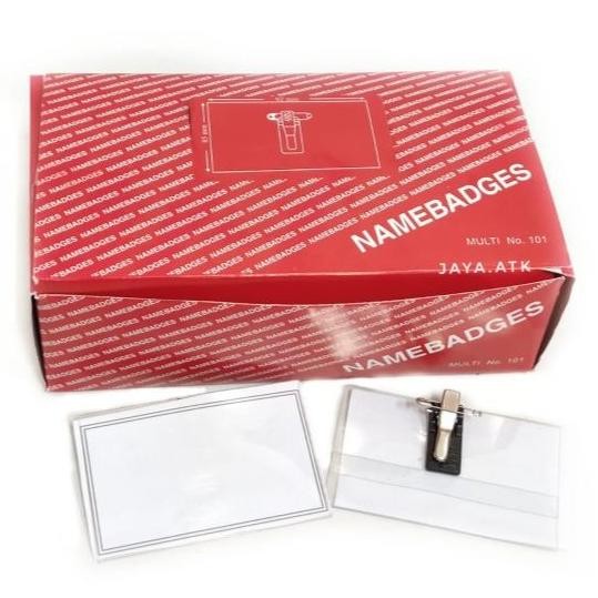 

new !!! Name Tag MULTI Jepit + Peniti / Namebadges Tanda Peserta 50pcs murah