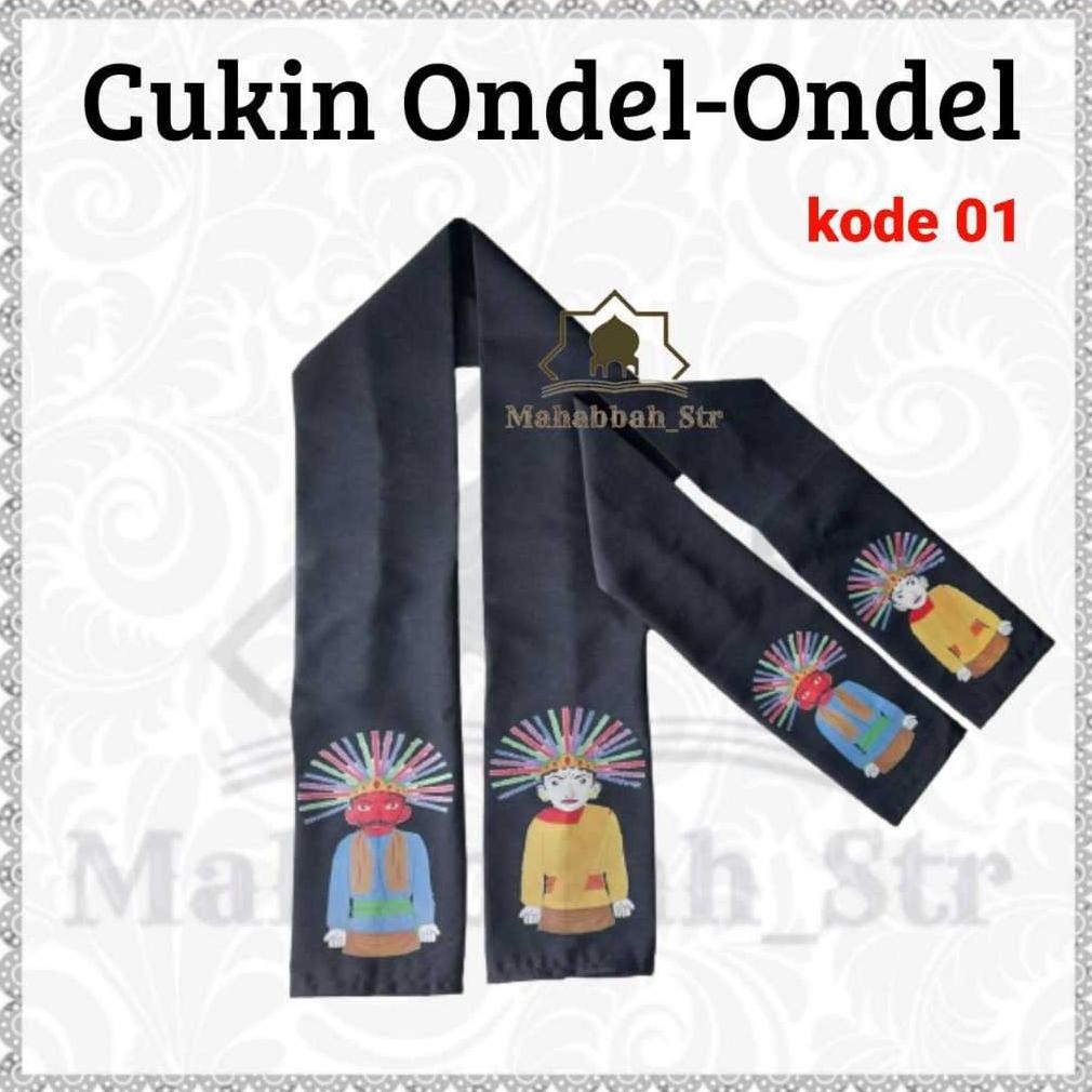 aw-96 gj-46 Scraf Ondel Ondel Betawi  Cukin Motif Bajaj Monas Balon Kerak Telor Murah Hemat