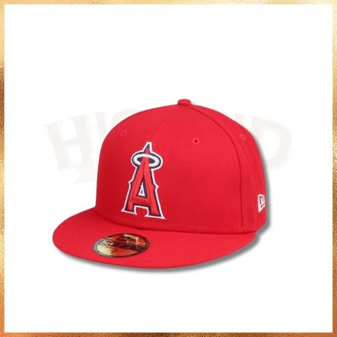 Ready Stock Topi New Era LA Los Angeles Angels On Field Red 59FIFTY Fitted Hat 100% Original