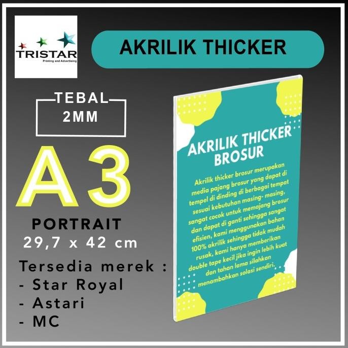 

new !!! Akrilik Thicker Brosur dinding / Akrilik tempel A3 murah
