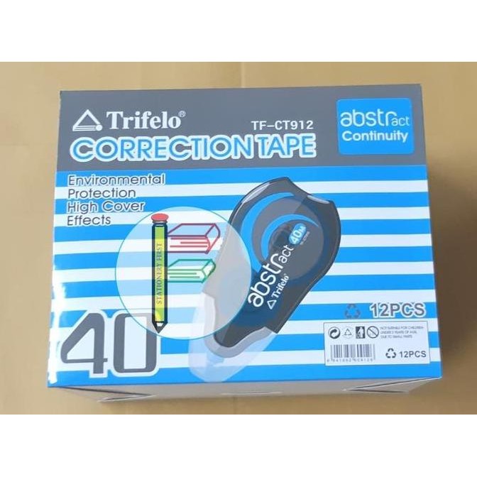 

BEBAS ONGKIR - Trifelo TF-CT912 Correction Tape 40m - Pack of 12 - GROSIR