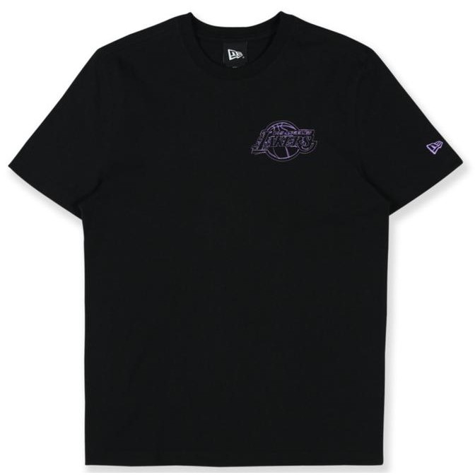 new  Kaos New Era Los Angeles Lakers NBA League Scribble Black Short Sleeve T-Shirt 100% Original Re
