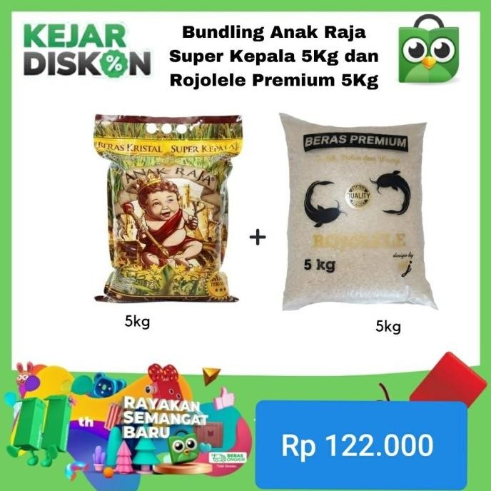 

=+=+=+] Paket Sembako Anak Raja Kepala & Rojolele 5 kg