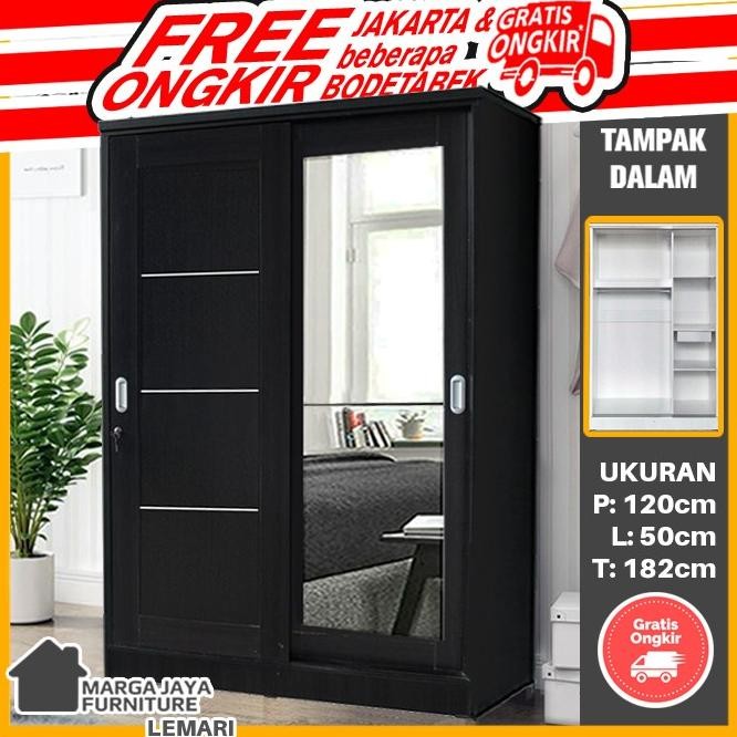 Lemari 2 pintu sliding knockdown